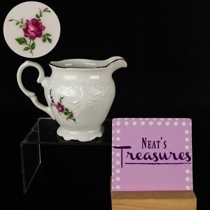 Royal Kent POLAND RKT3 Bavarian Rose Gold Trim China Footed Handle Creamer